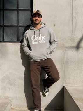 RARE Only New York Boutique street wear  Light Gray Logo Pullover Hoodie